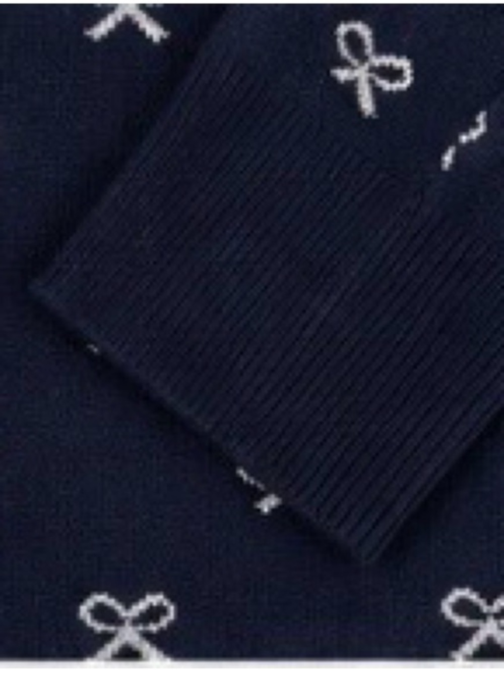 Ann Taylor Navy & White Bow Wool Blend Sweater Size L - Picture 4 of 7